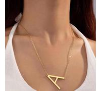 Collana Con Ciondolo Geometrico Con Alfabeto Inglese 26 Da 1 Pezzo, Collana Elegante E Di Fascia Alta In Stili Europei E Americani L,M,S,H,A,T,O,X,B,C,D,E,F,G,I,J,K,N,P,Q,R,U,V,W,Y,ZLega di zinco