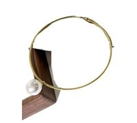 Collana con ciondolo globulare in perla imitazione semplice for donna in acciaio inossidabile placcato oro resistente alla luce perle finte per matrimoni, feste, damigelle d'onor(Imitation Pearl)