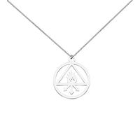 Collana con ciondolo in acciaio inossidabile con zolfo dei filosofi Amuleto Talismano, Acciaio inossidabile