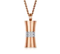Collana con ciondolo in acciaio inox, con ciondolo a forma di cenere, piccola bottiglia, stile retrò, da uomo, con zirconi, per donne e uomini, Acciaio inossidabile, Zirconia cubica