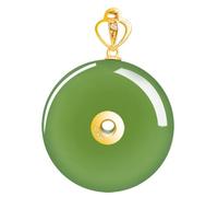 Collana Con Ciondolo In Giada In Oro 18 Carati Eternal Circle, Fibbia Di Sicurezza Verde In Diaspro Hetian, Giadeite Birmana Per La Pace Interiore (Fibbia Di Sicurezza In Diaspro Hetian, Fibbia Di Si