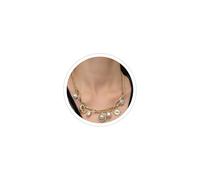Collana con ciondolo in oro da donna con ciondolo a forma di conchiglia e stella marina, collana estiva, gioielli da spiaggia, collana bohémien, collana girocollo con perle e clip di carta dorata
