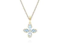 Collana con ciondolo in oro giallo 9 kt con topazio floreale e diamanti