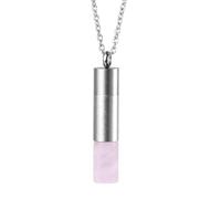 Collana con Ciondolo In Pietra per Aromaterapia con Diffusore Di Oli Essenziali, Unisex, con Colonna Di Cristallo Curativo E Pietre Preziose, Ideale Come Regalo per Donne E Uomini, Collana In Quarzo