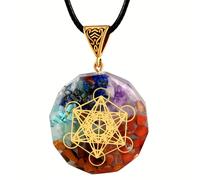 Collana con ciondolo in resina con sette pietre dei chakra, progettata per lo spirituale e la meditazione, come regalo per , del papà e altre festività o compleanni