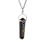 Collana con ciondolo in tormalina nera 7 chakra protezione cristallo pietre...