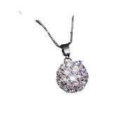 Collana con ciondolo in zirconia cubica taglio rotondo brillante per le donne squisite gioielli di dichiarazione di festa di fidanzamento di nozze