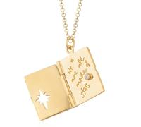 Collana con ciondolo ispirato a una stella dateless con motivi lunari e stelle, robusta finitura anti ossidazione, comoda da indossare, catena con ciondolo a forma di luna e stelle, Misura unica, come
