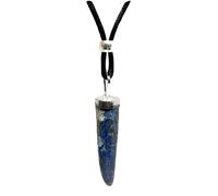 Collana con pendente in lapislazzuli Cavo con perline in argento con pietre...
