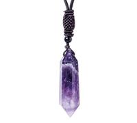 Collana con ciondolo lucidato, gioiello in pietra | Bellissima collana naturale per donne e uomini | Catena in corda fatta a mano con poteri curativi e bilanciamento energetico