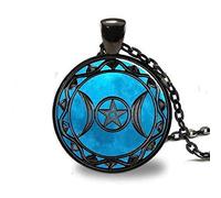 Collana con Ciondolo Luna e Ciondolo Luna Collana con Medaglione per dea Tripla Luna Creativa e utile Nice