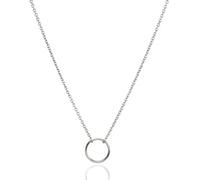 Collana con Ciondolo Luna Piena, Anello Cerchio Catena clavicola Accessorio per Collo Gioielli Regalo per Donna, Cerchio Argento Fashion Book