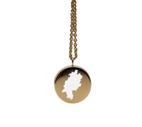 Collana con ciondolo mappa dell'Assia in argento sterling 925, ciondolo rotondo, gioiello per uomo e donna, cavo da 45 cm, souvenir di viaggio, regalo, gioiello minimalista con mappa |LKN_MAP_00435