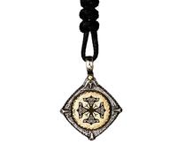 Collana con ciondolo martello di thor vichingo in argento sterling 925 bicolore per uomo donna design nordico cordino nero