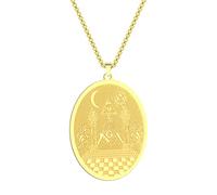 Collana con ciondolo massonico con simbolo massonico per uomo e donna a due pilastri Boaz e Jachin catena di fascino in acciaio inossidabile regalo per lui