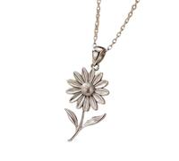 Collana con ciondolo minimalista 3D a forma di fiore di Susan in argento sterling 925, con catena a maglia fine da 45 cm e ciondolo placcato argento. Gioiello ricco di significato |LKD_3DM_00205