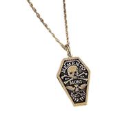 Collana con ciondolo minimalista a forma di bara in argento sterling 925, dalla forma particolare, con catena a maglia da 45 cm e ciondolo placcato oro. Gioiello ricco di significato |LKD_3DM_00254