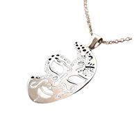 Collana con ciondolo minimalista a forma di maschera veneziana in argento sterling 925, con catena a maglia fine da 45 cm e ciondolo placcato argento. Un gioiello ricco di significato |LKD_3DM_00588