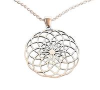 Collana con ciondolo minimalista a forma di toro in argento sterling 925 con geometria sacra, forma rotonda e catena a maglia da 45 cm ciondolo placcato argento, gioiello significativo |LKD_3DM_00589
