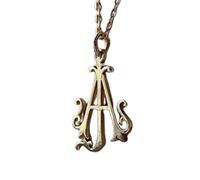 Collana con ciondolo minimalista monogramma in argento sterling 925 dalla forma particolare con catena a maglia fine da 45 cm e ciondolo placcato oro. Gioiello ricco di significato |LKD_3DM_00258