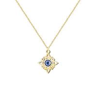 Collana con ciondolo nodo di strega in acciaio inox o filo + un braccialetto a 7 nodi (gratuito), nodo di strega doppia protezione, portafortuna, bigiotteria da donna., Mediano-largo, Acciaio