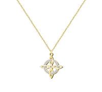 Collana con ciondolo nodo di strega in acciaio inox o filo + un braccialetto a 7 nodi (gratuito), nodo di strega doppia protezione, portafortuna, bigiotteria da donna., Mediano-largo, Acciaio