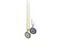 Collana con ciondolo occhi diabolici blu geometrici rotondi alla per le donne Gioielli in argento sterling 925 genuini per feste da ufficio