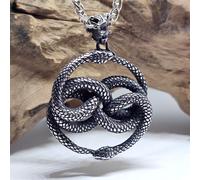 Collana con ciondolo Ouroboros serpente, catena da 55,9 cm, talismano con...