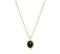Collana con ciondolo ovale vintage, da donna, alla moda, alla moda, da indossare tutti i giorni, adjustable, Zirconia cubica