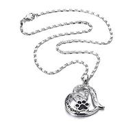 Collana con ciondolo per animali domestici, collana con ciondolo a forma di impronta d'amore, comoda e intelligente