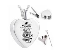 Collana con ciondolo per cremazione in argento a forma di cuore, ceneri o capelli