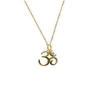 Collana con ciondolo per donna, alla moda, elegante, argento sterling 925, lucidato, lettera, cerchio, Aum, Ohm, Om, yoga, Buddha, Namaste, ciondolo, collana yoga, 925