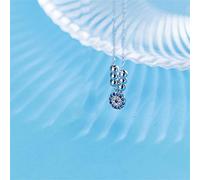 Collana con ciondolo per donna, elegante, classica, talismano, occhi azzurri di perla, collana con ciondolo in argento sterling 925 color oro per donna, girocollo, gioielli alla moda