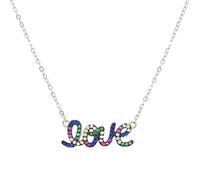 Collana con ciondolo per donna, elegante e alla moda, con catena a maglie, collana con lettera d'amore, in argento sterling 925, design classico, colore oro rosa.