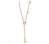 Collana con ciondolo per donna, elegante e alla moda, in argento Sterling 925 al 100%, regalo per donna, con lettera d'amore, lunga catena, laccio, forma a Y, collana in argento affascinante