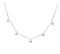 Collana con ciondolo per donna, elegante gioiello in argento fine, semplice e delicato, girocollo con ciondolo, 3 colori, catena italiana, castone, zirconi cubici, pendente, collana minimalista, 925