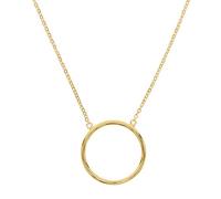 Collana con ciondolo per donna, moda, elegante, argento sterling 925, semplice cerchio geometrico rotondo, lucidato, delicato, minimale, cavo, cerchio, catena in argento minimalista