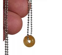 Collana con ciondolo perle ciambella cristallo citrino semplice s925...