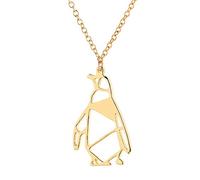 Collana con Ciondolo Pinguino Portafortuna Dorata per Bambine Creativa e utile Fashion