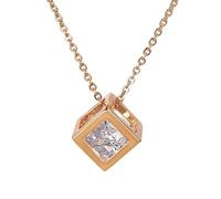 Collana con Ciondolo Quadrato da Donna con Strass in Cristallo per Gioielli da Donna, Oro Creativo e utile Practical And Professional