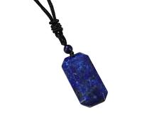 Collana con ciondolo quadrato in agata blu artigianale con catena regolabile per una vestibilità personalizzata comoda collana in pietra adatta agli studenti, Misura unica, come descritto, come