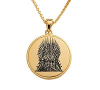 Collana con ciondolo raffigurante un filosofo greco classico, realizzata in argento sterling 925 placcato oro, con catena a maglia fine da 45 cm (18 pollici). Gioielli per uomo e donna | LKD_EGP_00696