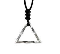 Collana con Ciondolo Retrò Forma di Striscia di MöBius In Argento Sterling 925 con Numeri Romani per Uomo e Donna, Cordino Nero(Triangle)