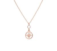 Collana con Ciondolo Rosa dei Venti in Argento 925 - Collana con Bussola semplice e raffinata perfetta come Idea Regalo per una Donna che ama Viaggiare - Modello Venezia (Oro Rosa - OR)