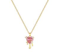 Collana con ciondolo rosa oro cuore amore nappa gioielli creativi accessori regalo per le donne