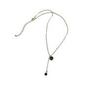 Collana con Ciondolo Rotondo a Goccia Nera Collana con clavicola Rotonda Geometrica con Nappa Corta da Donna Convenient Handled
