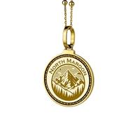 Collana con ciondolo rotondo da 28 mm in argento sterling 925 a forma di falena vampiro e teschio inciso, placcato oro, per uomo e donna, con cavo da 45 cm, gioiello fatto a mano |LK_ENGP_0309