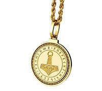 Collana con ciondolo rotondo da 28 mm in argento sterling 925 con incisione della montagna Guadalupe Peak, placcato oro, per uomo e donna, con cavo da 45 cm, gioiello fatto a mano |LK_ENGP_0151
