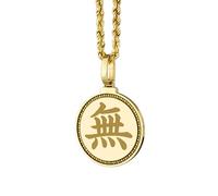 Collana con ciondolo rotondo da 28 mm in argento sterling 925 con incisione della Rosa di Lutero e simbolo della Riforma Cristiana, placcato oro, per uomo e donna, con cavo da 45 cm |LK_ENGP_0091
