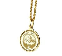 Collana con ciondolo rotondo da 28 mm in argento sterling 925 con incisione della Torre Eiffel di Parigi, placcato oro, per uomo e donna, con cavo da 45 cm, gioiello fatto a mano |LK_ENGP_0777